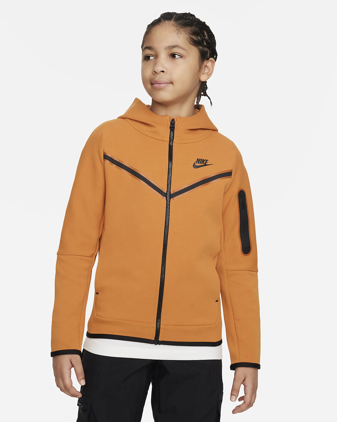 los africano recoger Sudadera con capucha de cierre completo para niño talla grande Nike  Sportswear Tech Fleece. Nike.com