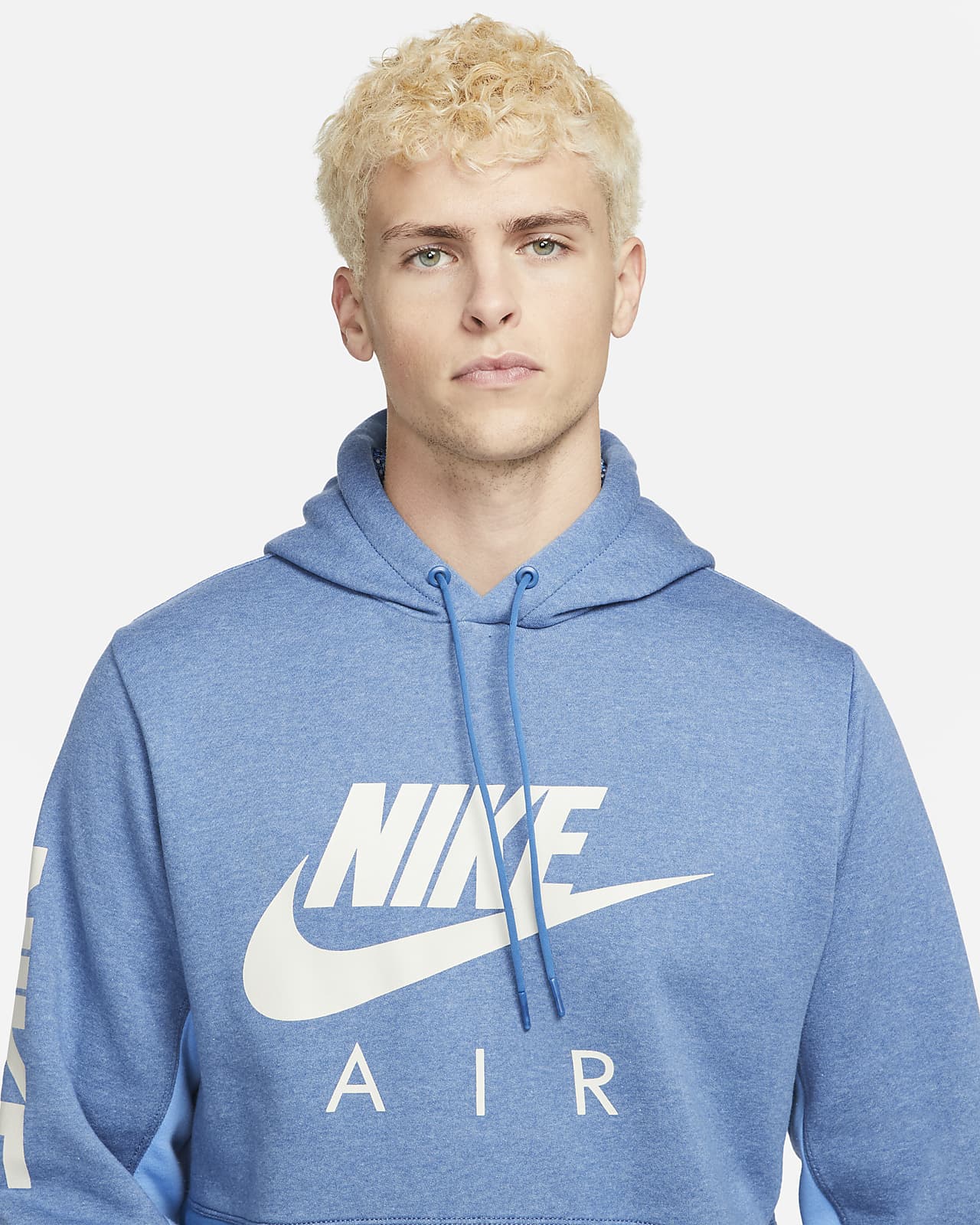 Nike Air Men's Brushed-Back Fleece Pullover Hoodie. Nike CZ