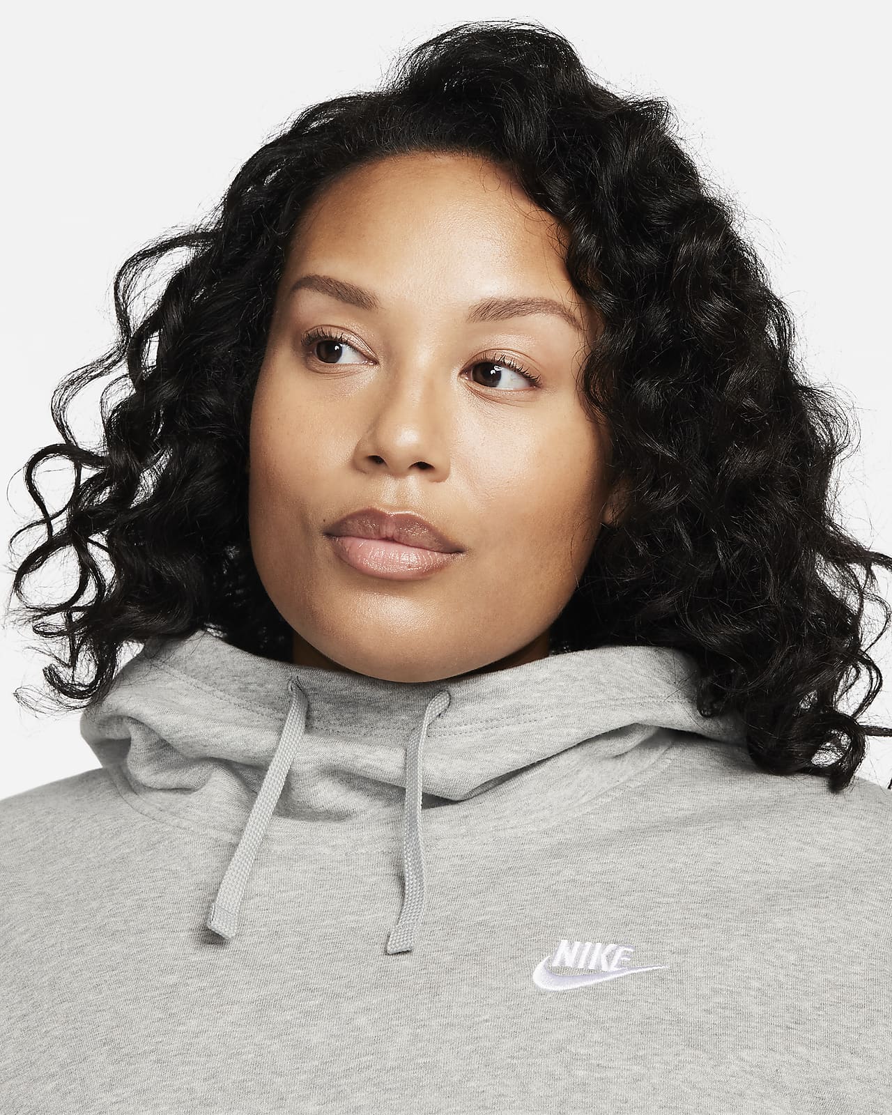 Nike Womens Sportswear Plus Size Swoosh Hoodie,Black/White,X-Large 