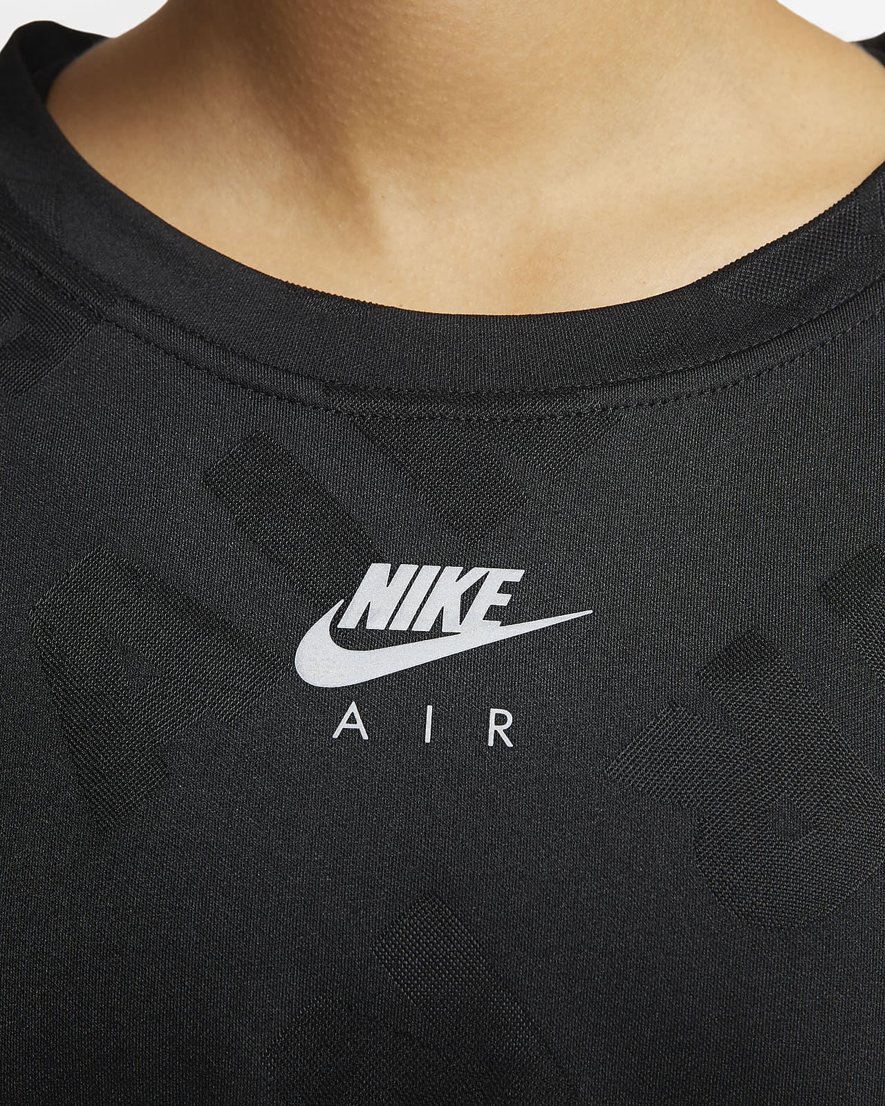 nike air running long sleeve top in black