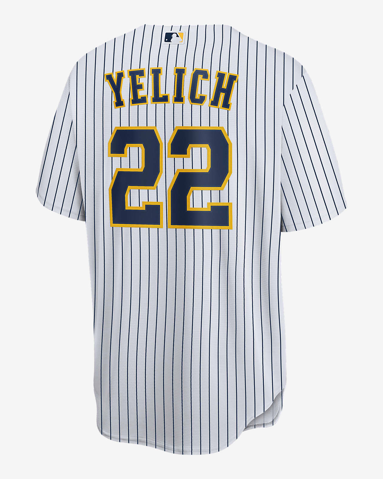 Jersey para Hombre, Camiseta De La MLB con Los Cerveceros De Milwaukee # 22  Yelich Design Equipo De Béisbol De Las Grandes Ligas Ropa Deportiva Fans  Jersey Bordado De Manga Corta Unisex,F-S 