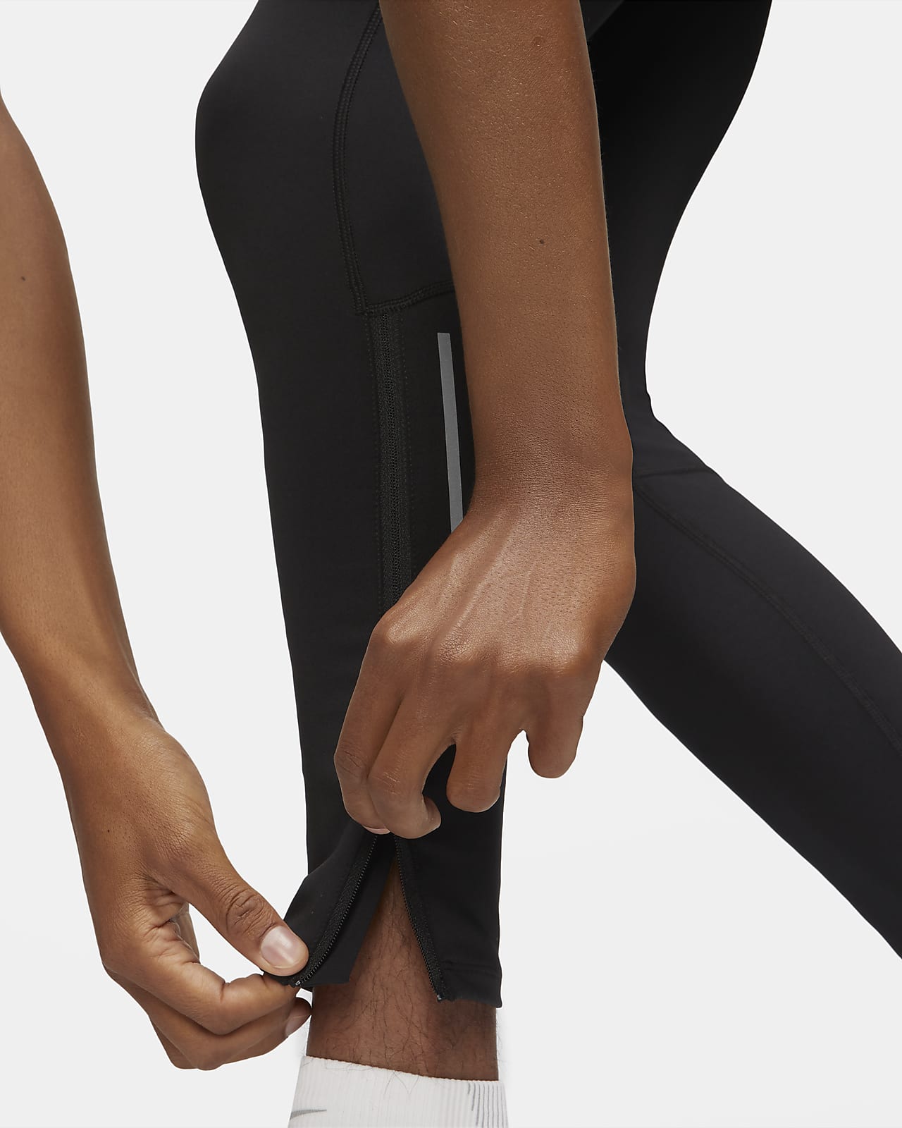 nike dri fit running pants with zipper