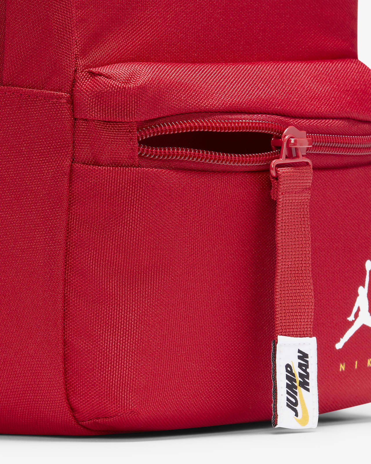 red leather jordan backpack