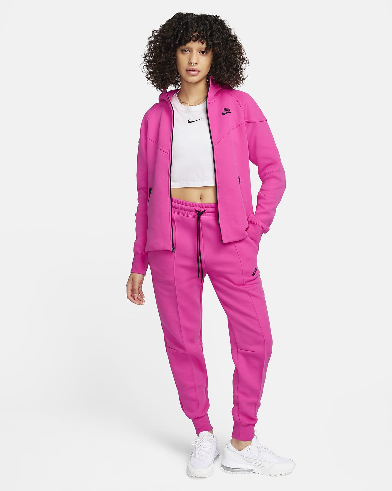 Nike Sportswear Tech Fleece Windrunner Full-zip Hoodie Womens-Size-XXL,  Pearl Pink Black… at  Women's Coats Shop