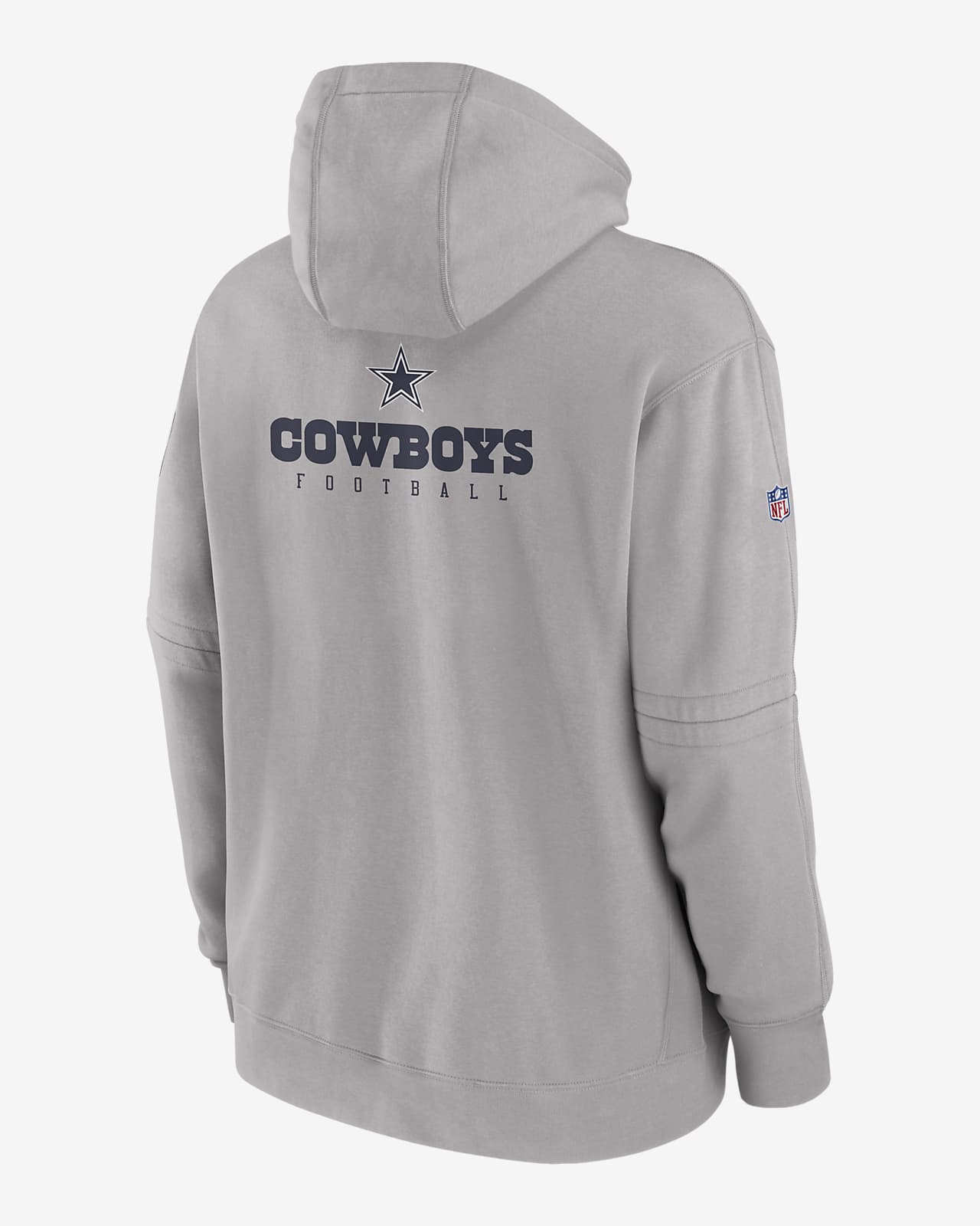 Men's Nike Gray Dallas Cowboys Sideline Club Fleece Pullover Hoodie Size: Small