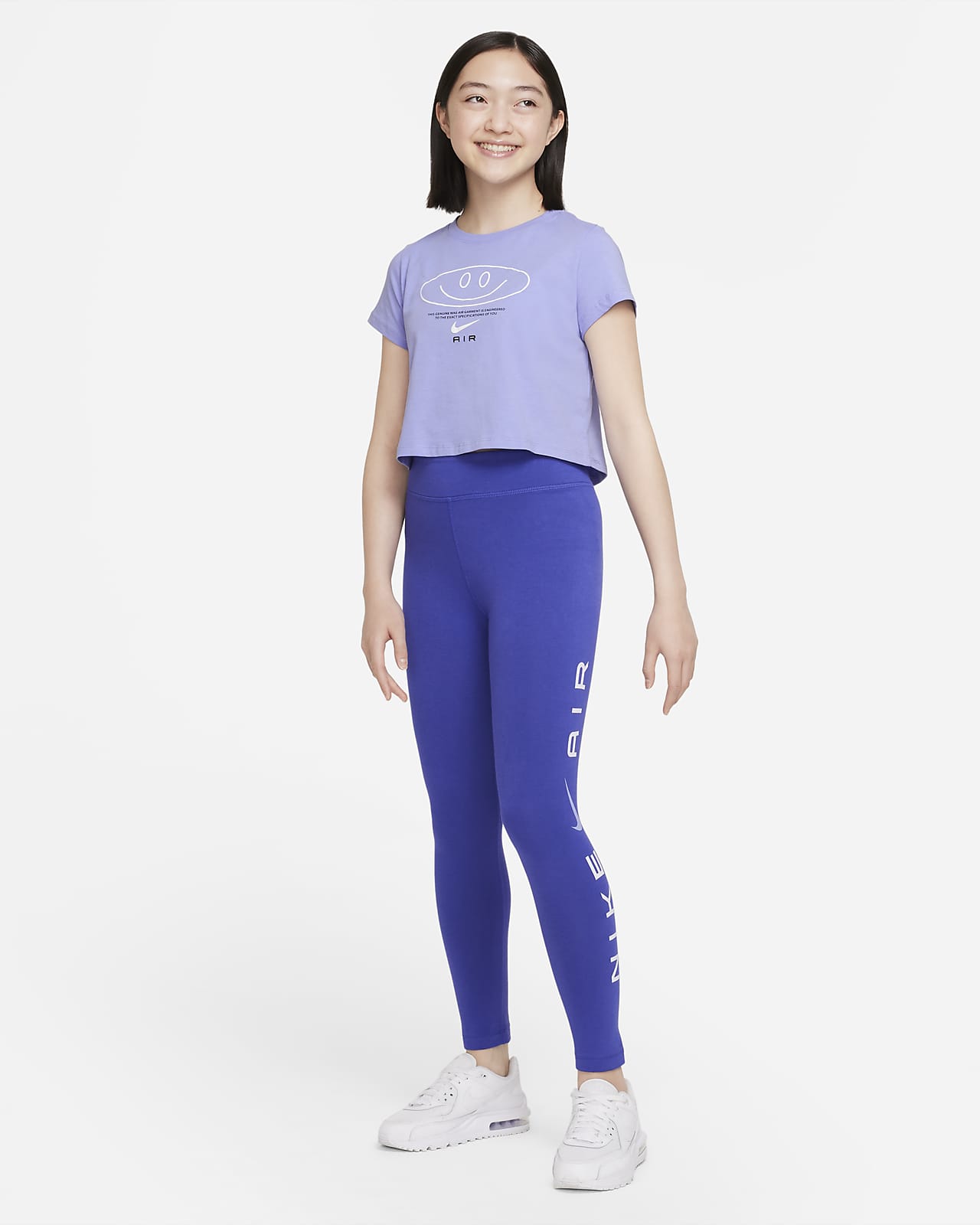 Nike Air Essential Big Kids' (Girls') Mid-Rise Leggings. Nike JP