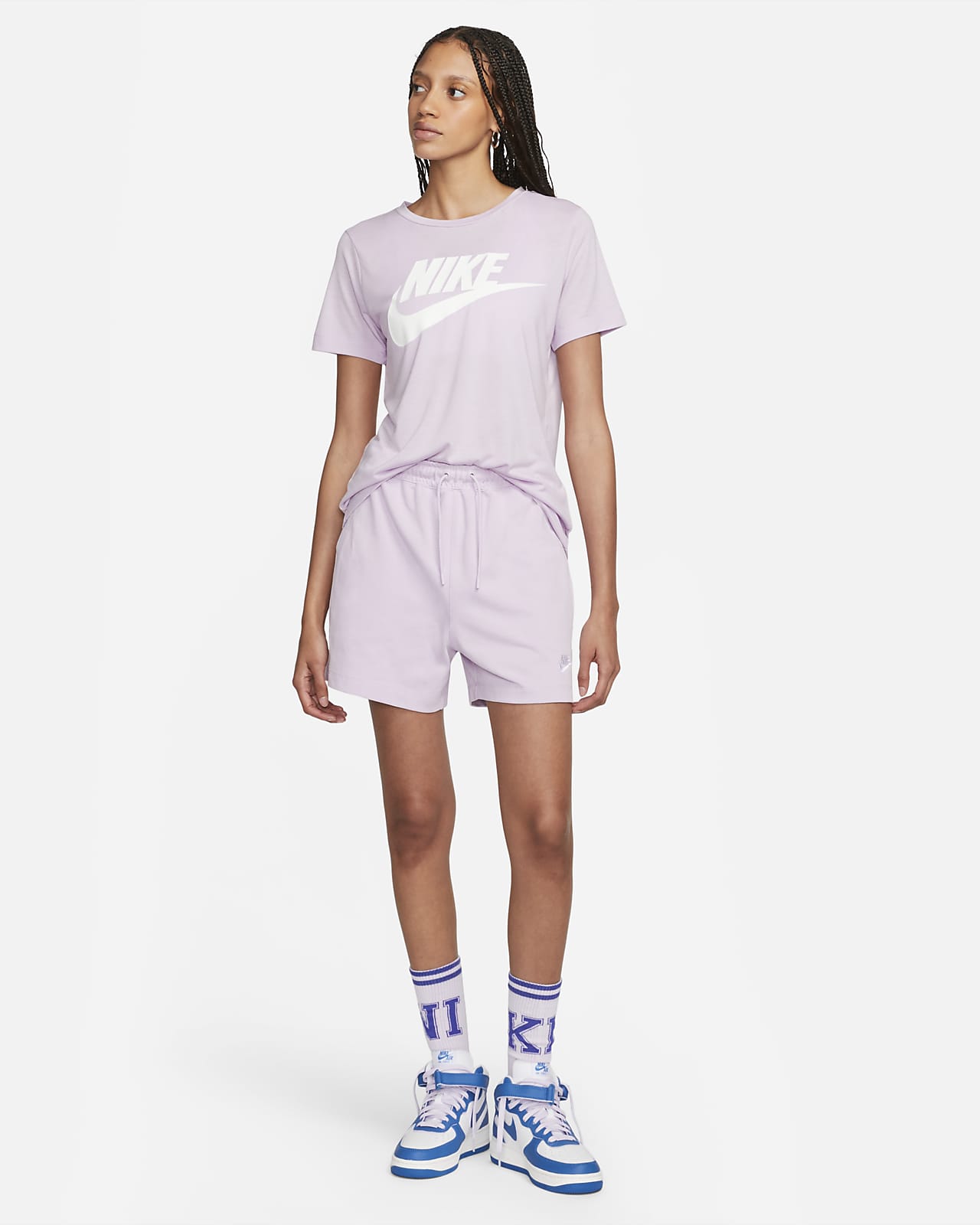 Nike - Boys White & Grey Cotton Shorts Set