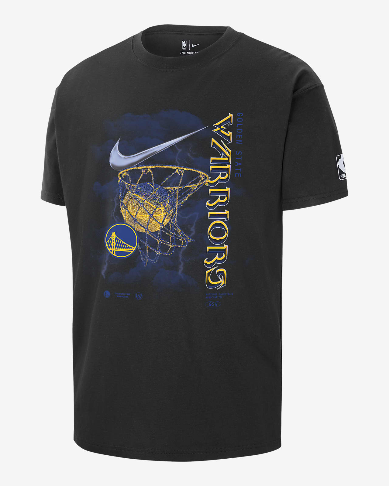 T-shirt NBA Nike Golden State Warriors Courtside Max90 para homem