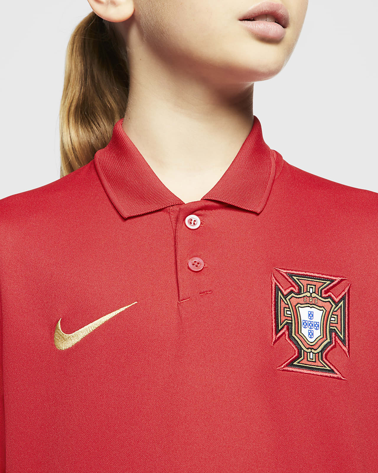 Portugal 2020 Stadium Home Older Kids Football Shirt Nike Gb