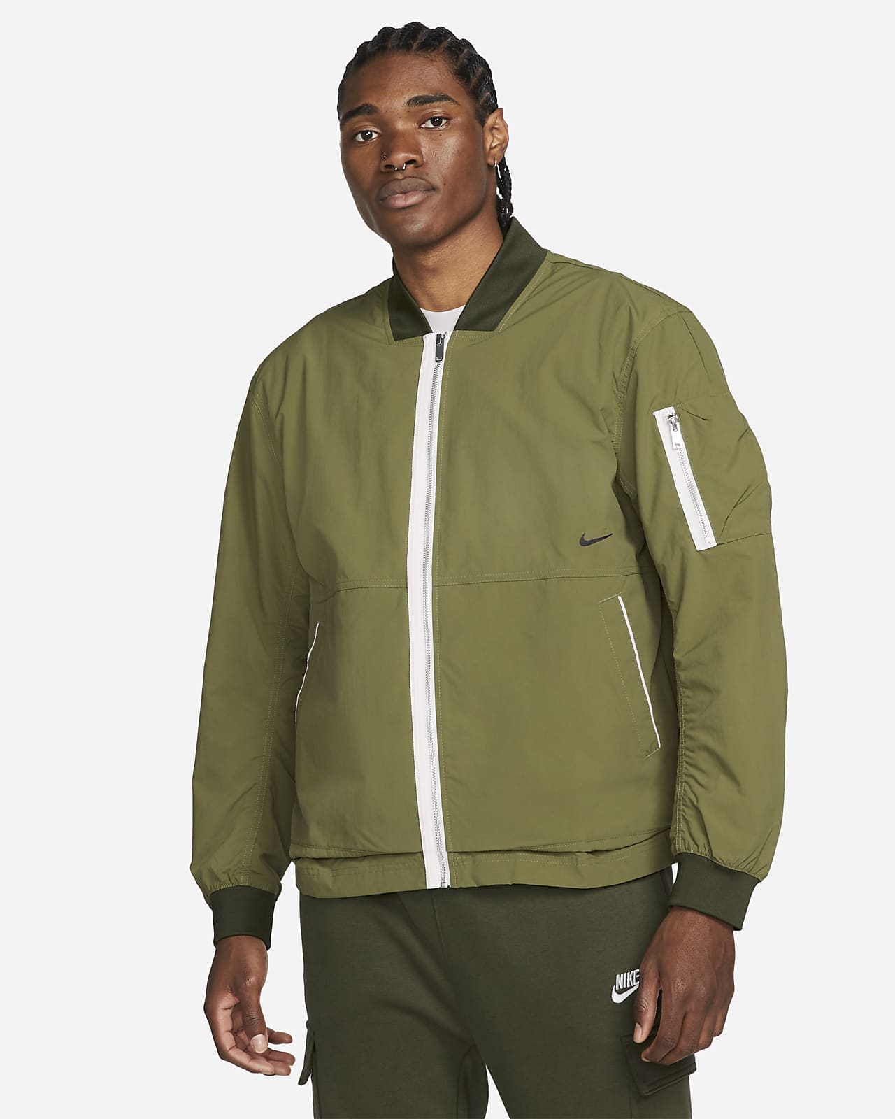 nike long bomber jacket