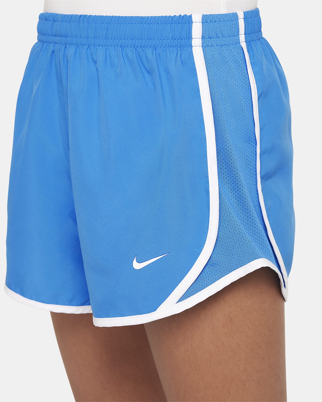 Nike Dri-Fit Girls Athletic Running Shorts Black w/ White Trim