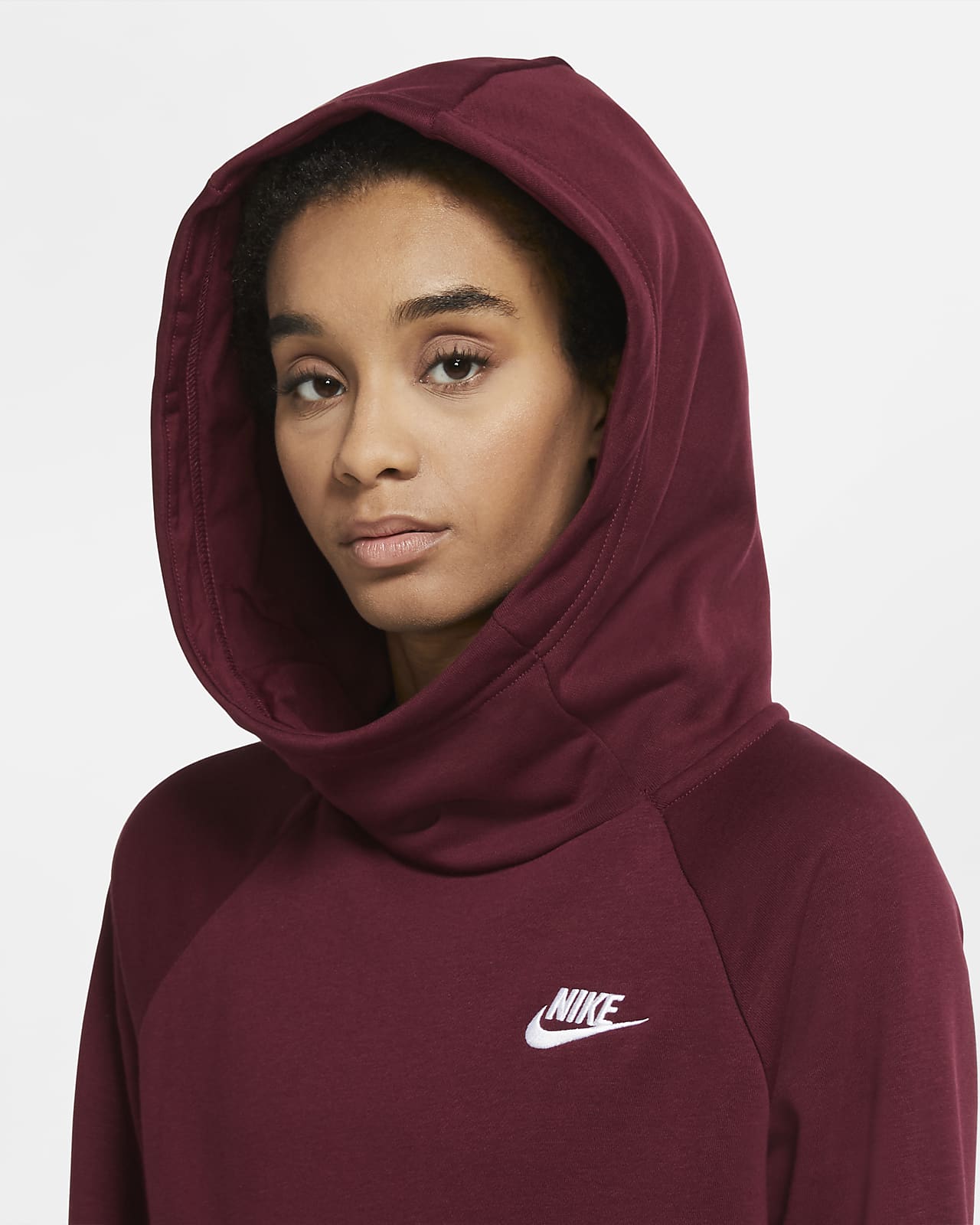 women's nike sportswear funnel neck fleece pullover hoodie
