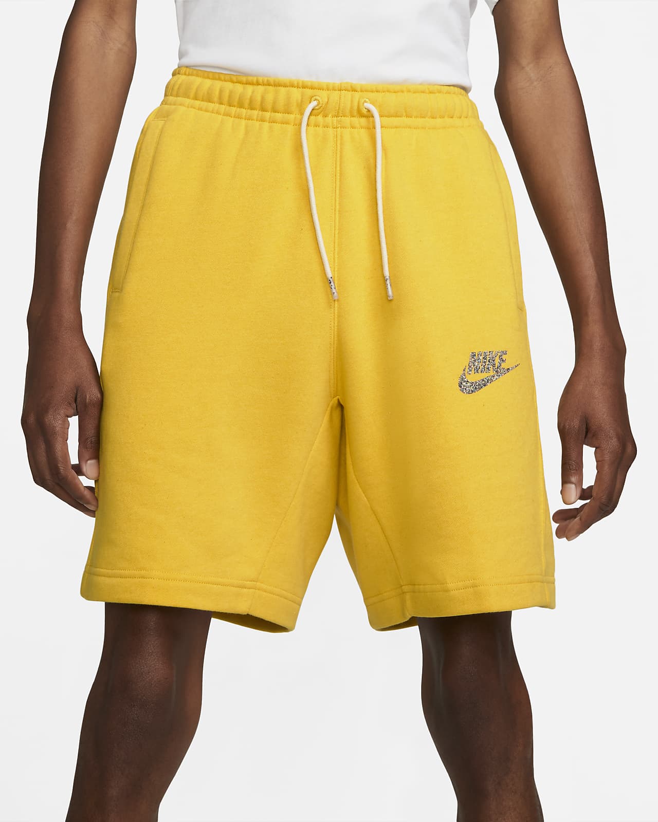 yellow nike shorts fleece