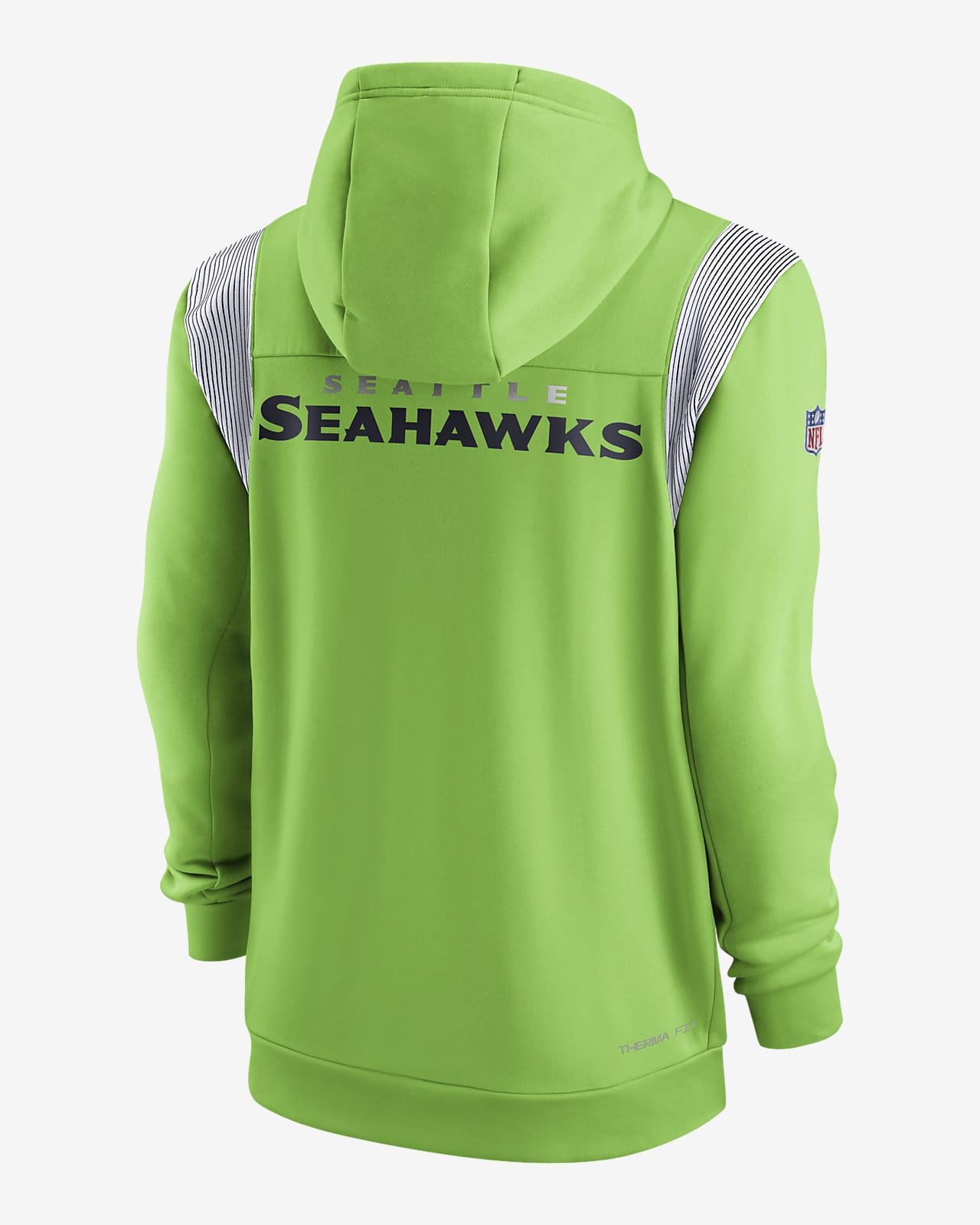 Seattle Seahawks 2021 NFL On-Field Sideline Nike Therma Hoodie - navy