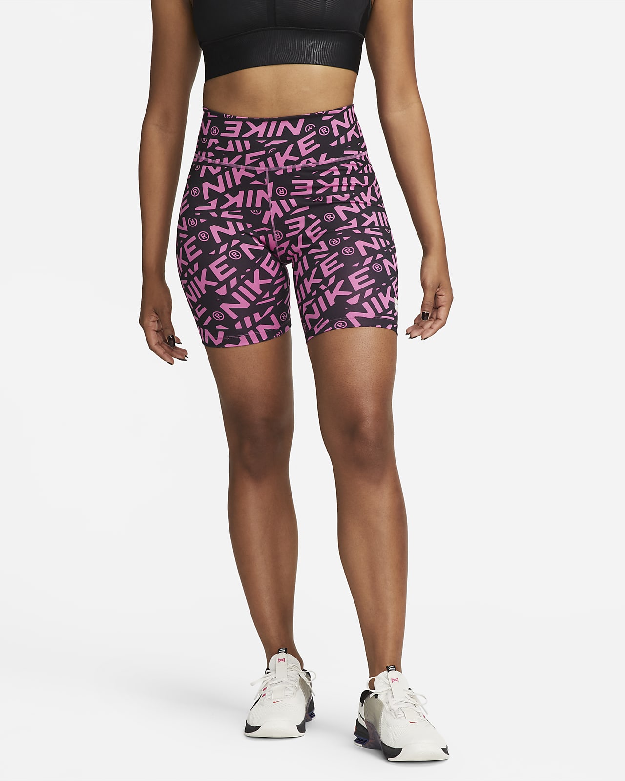 Nike One Women's Mid-Rise 7" Printed Biker Shorts