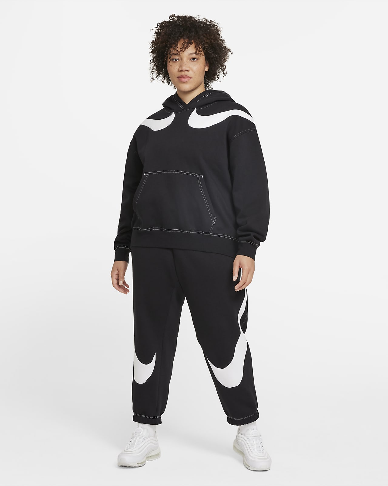 Florecer Pautas lino Nike Sportswear Swoosh Sudadera con capucha oversize de tejido Fleece  (Talla grande) - Mujer. Nike ES