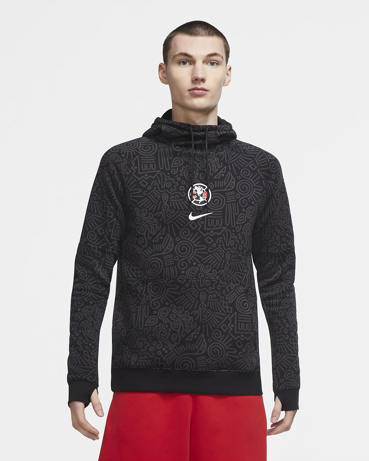 Sudadera de fútbol con capucha y sin cierre de tejido Fleece para hombre  Club América. Nike.com