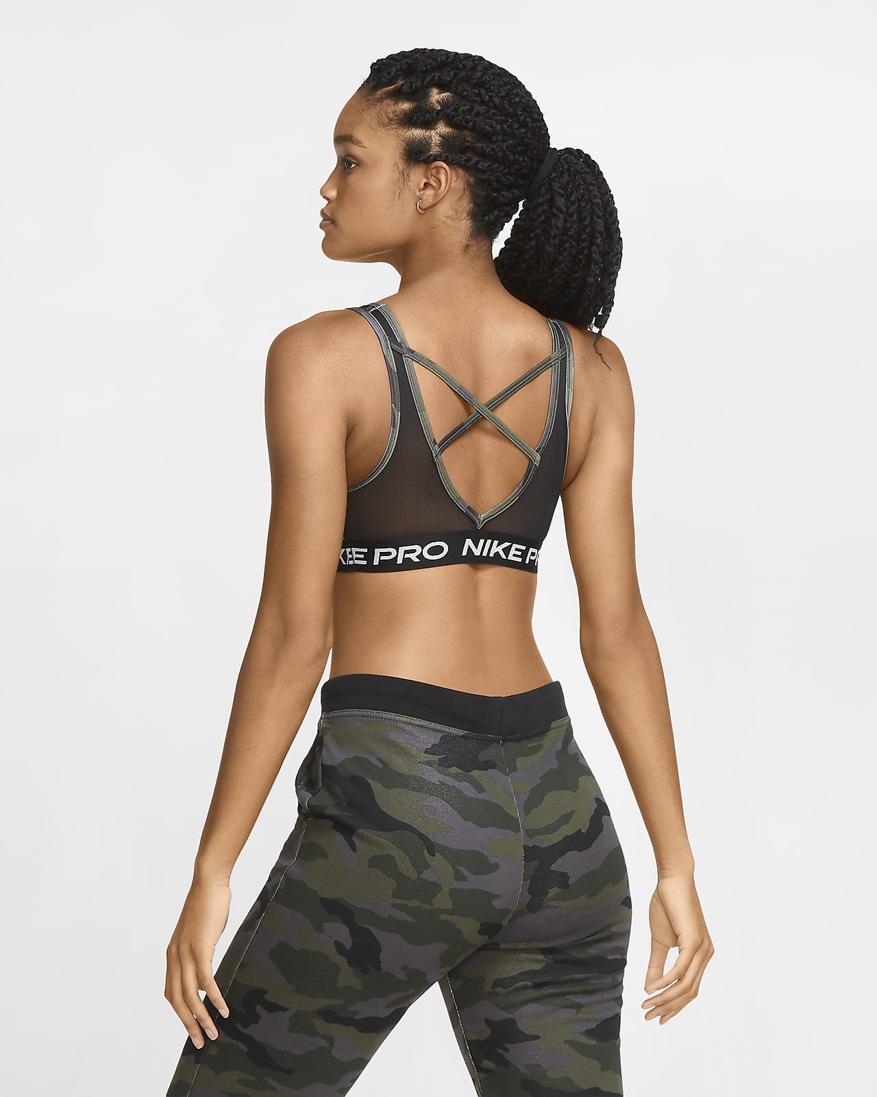 black camo sports bra