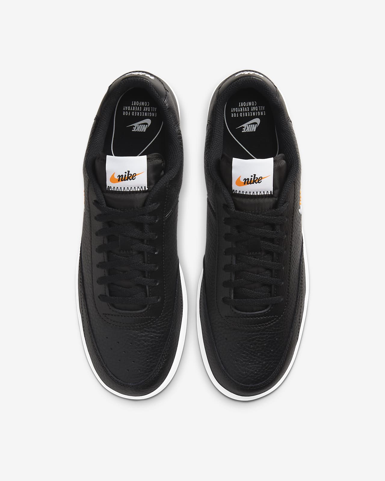 nike white & orange court vintage premium trainers
