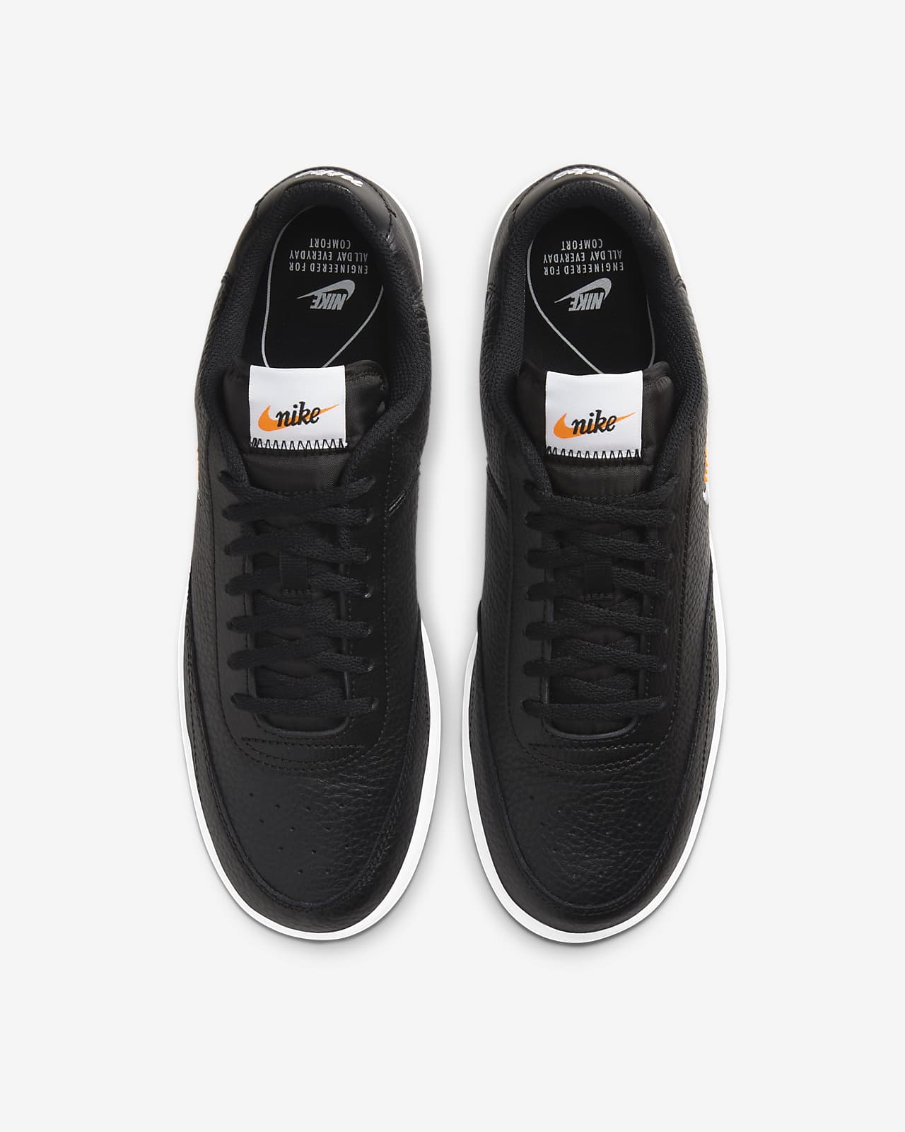 nike court vintage premium leather trainers in black