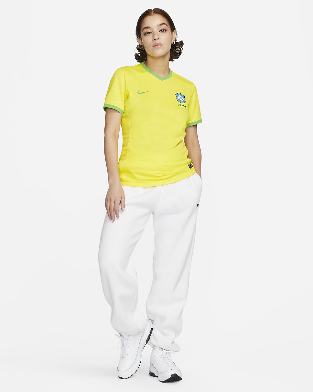 Brazil 2023 Stadium Home Women's Nike Dri-FIT Soccer Jersey.