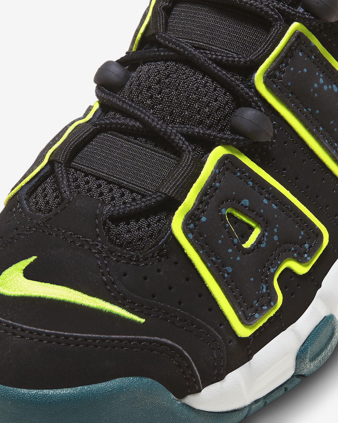 nike uptempo black and green