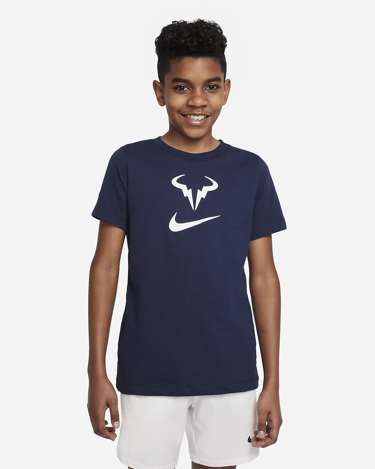 NikeCourt Dri-FIT Rafa Older Kids' Tennis T-Shirt. Nike BE