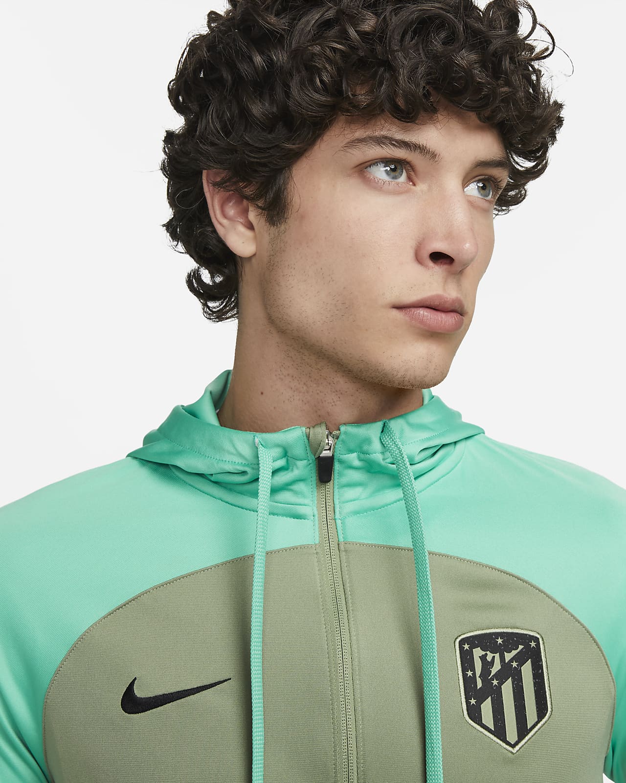 Nike Performance ATLETICO MADRID STRIKE HOODED TRACKSUIT SET - Chándal -  oil green/spring green/black/verde oscuro 