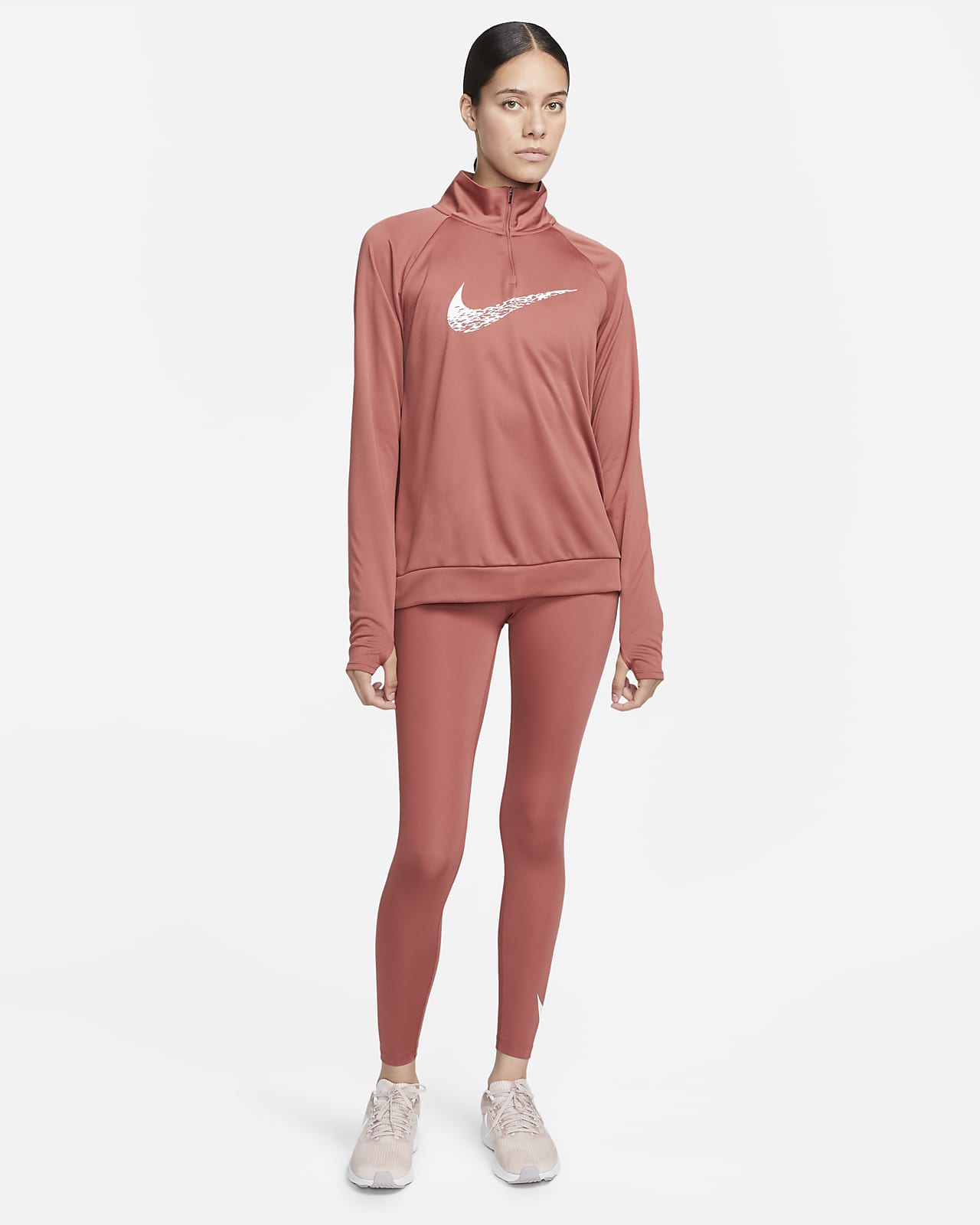 Купить Леггинсы Nike Dri-fit Swoosh Run Mid-rise 7/8 Running Pink