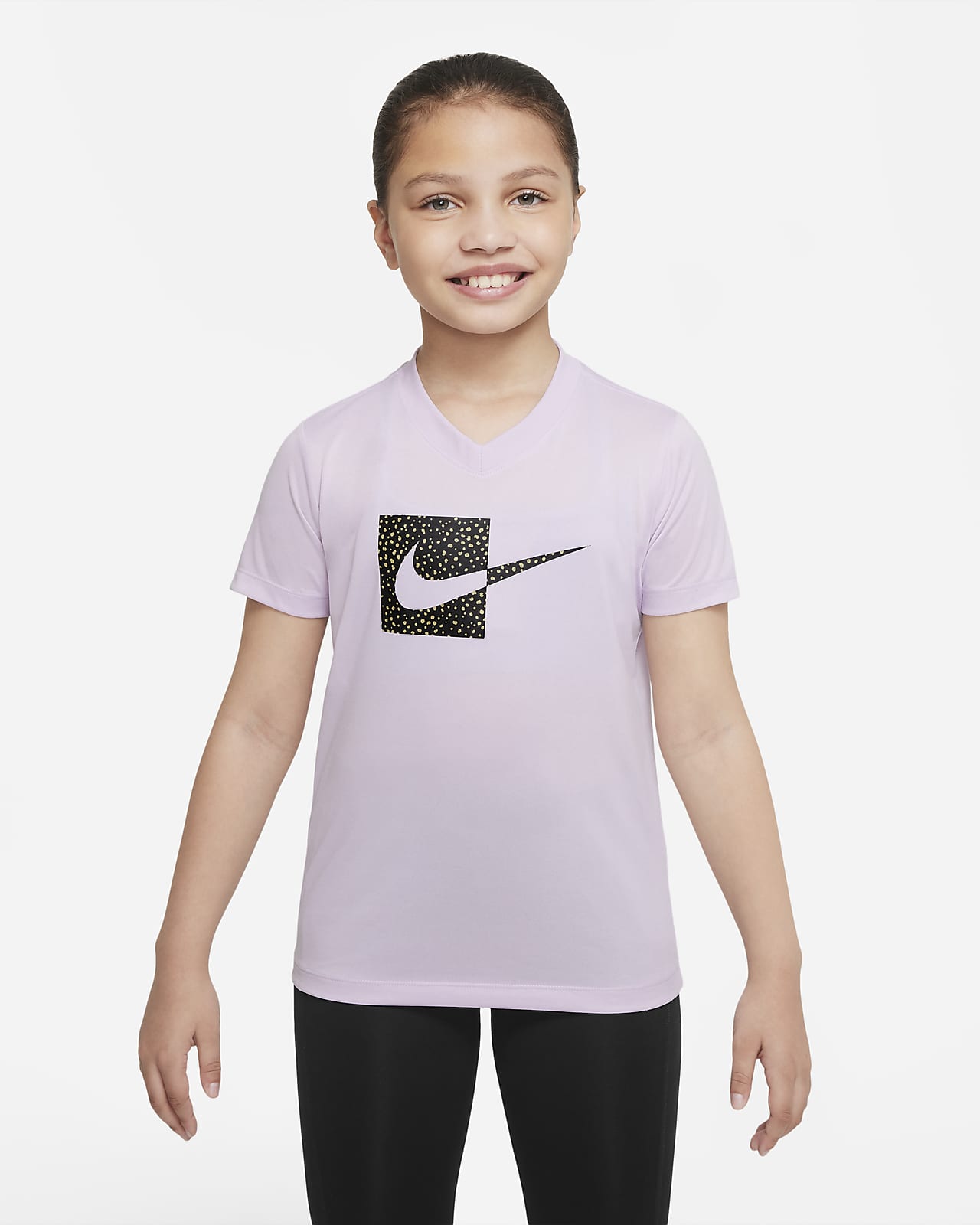 T-Shirt με λαιμόκοψη V Nike Dri-FIT για μεγάλα κορίτσια