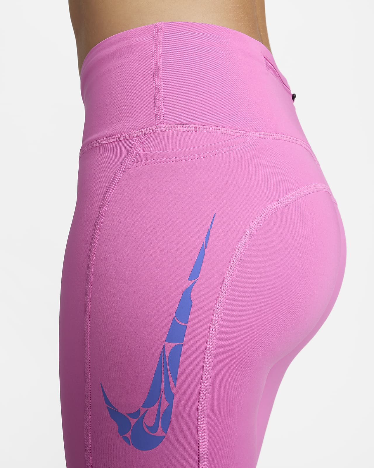 NIKE Women's Dri-Fit Swoosh AOP 7/8 Leggings sz M Medium Pink