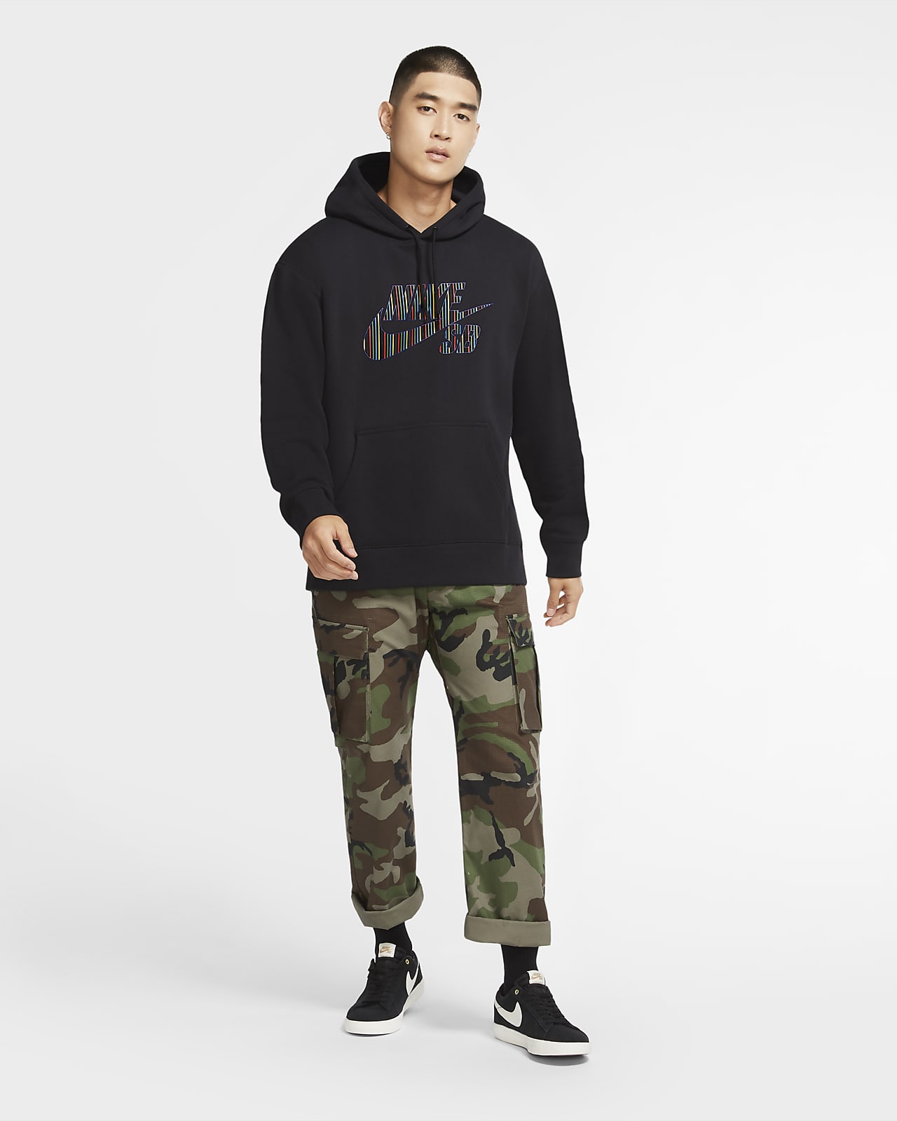 nike stripe camo hoodie