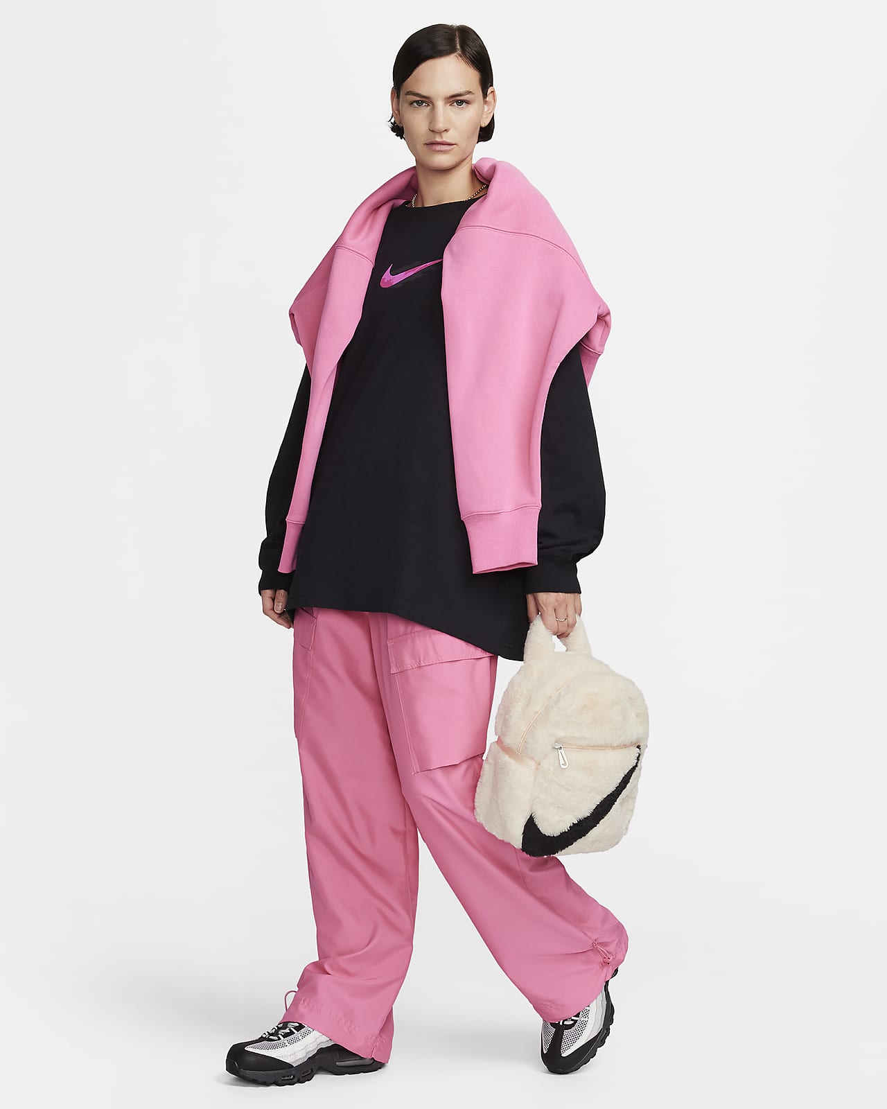 Nike Nike Sportswear Futura 365 Faux Fur Crossbody Bag (1L) Black