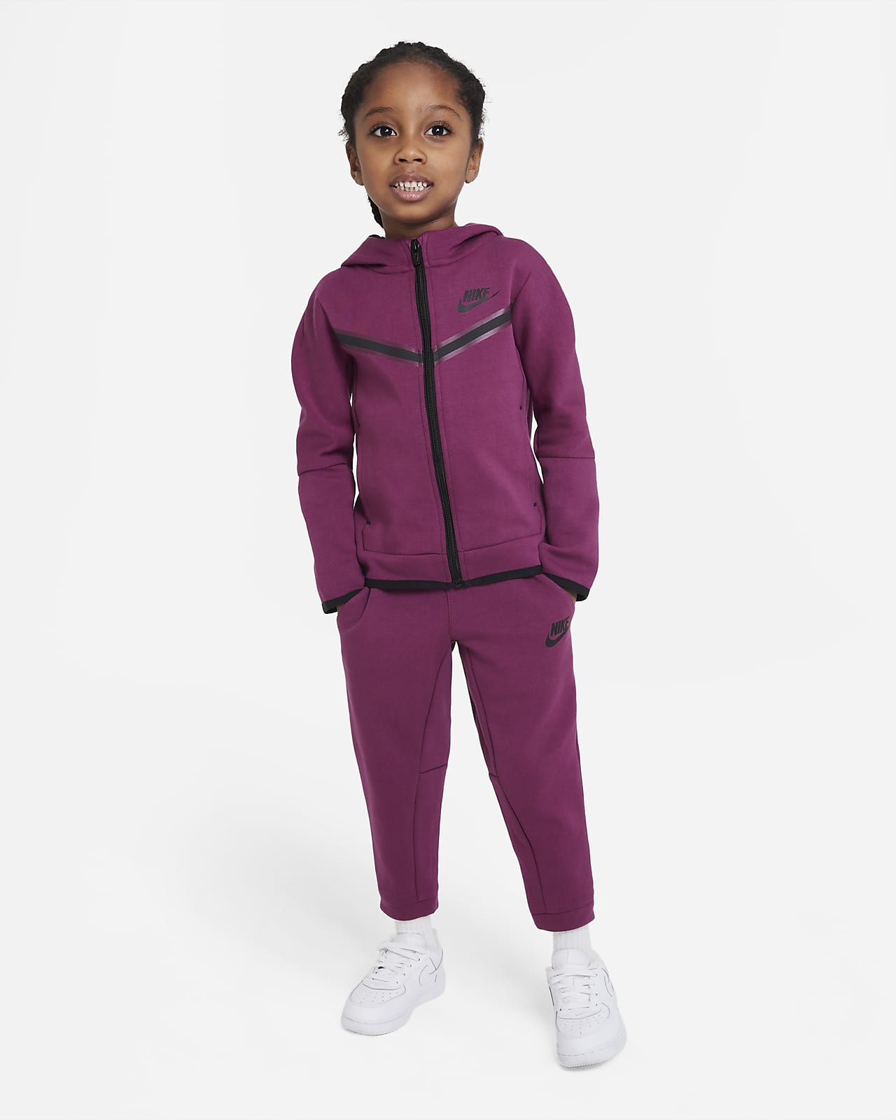  Nike Baby Girl's Sportswear Tech Fleece Hoodie and Pants Set  (Toddler) Violet Shock 3 Toddler: Clothing, Shoes & Jewelry