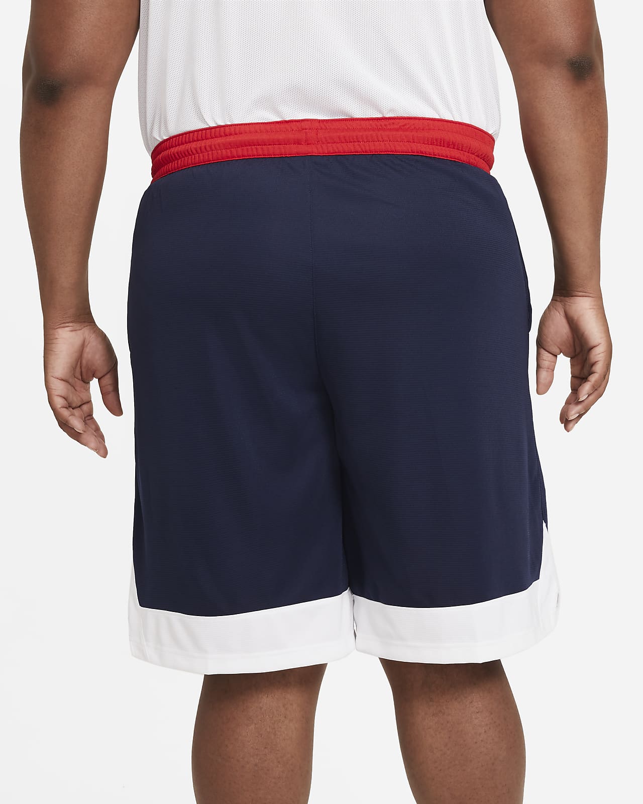 blue red and white nike shorts