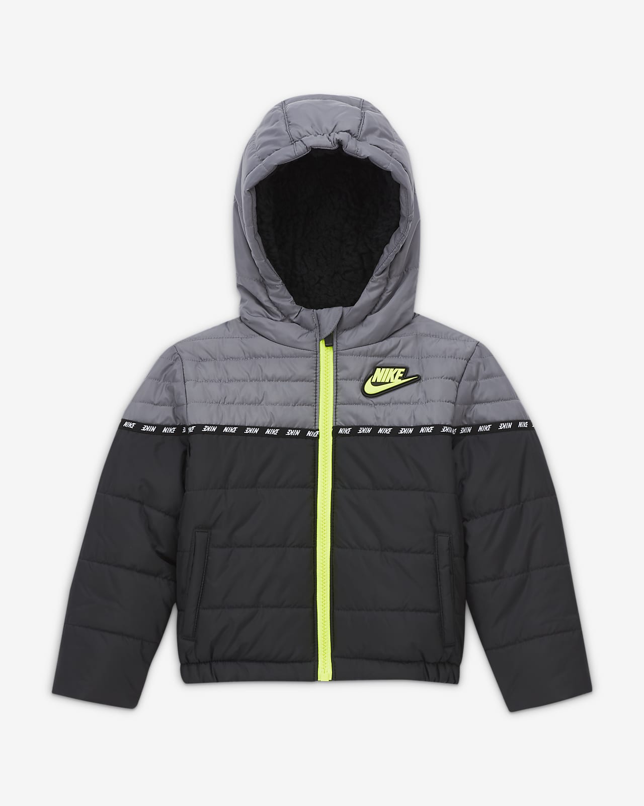 grey nike puffer coat