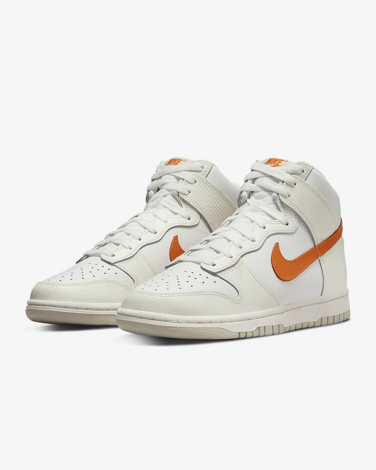 nike dunk high white sail orange