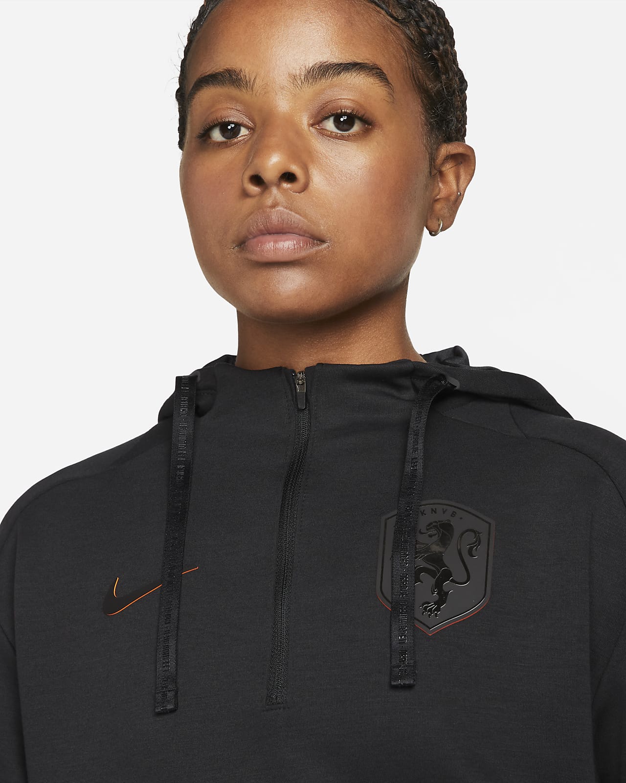Países Bajos Sudadera con capucha de fútbol con media cremallera Nike -  Mujer. Nike ES