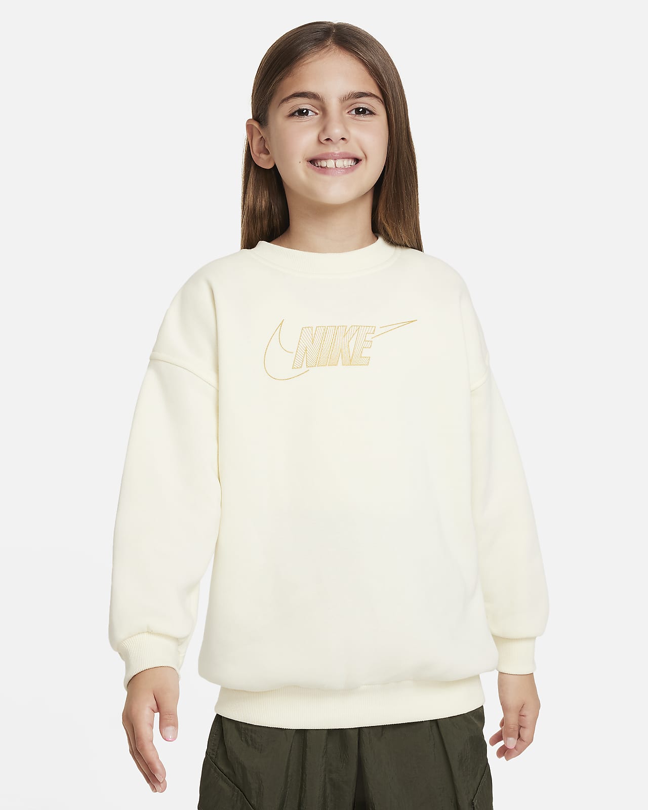 Nike Sportswear Club Fleece Older Kids' (Girls') Crew-Neck Sweatshirt. Nike  ID