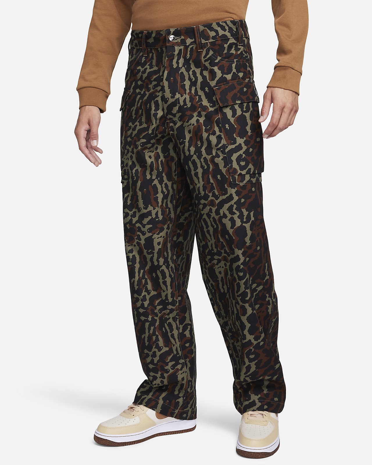 Slay Camo Print Cargo Trousers in Grey – Collections London