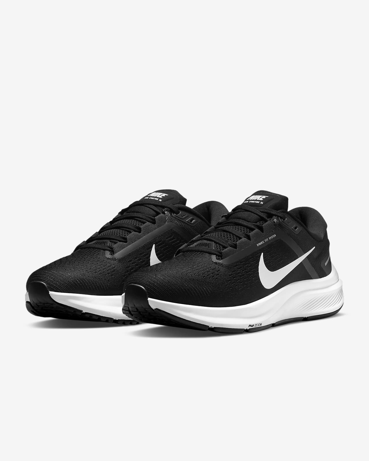 Chaussures de Running Nike Air Zoom Structure 24 Femme Noir Blanc