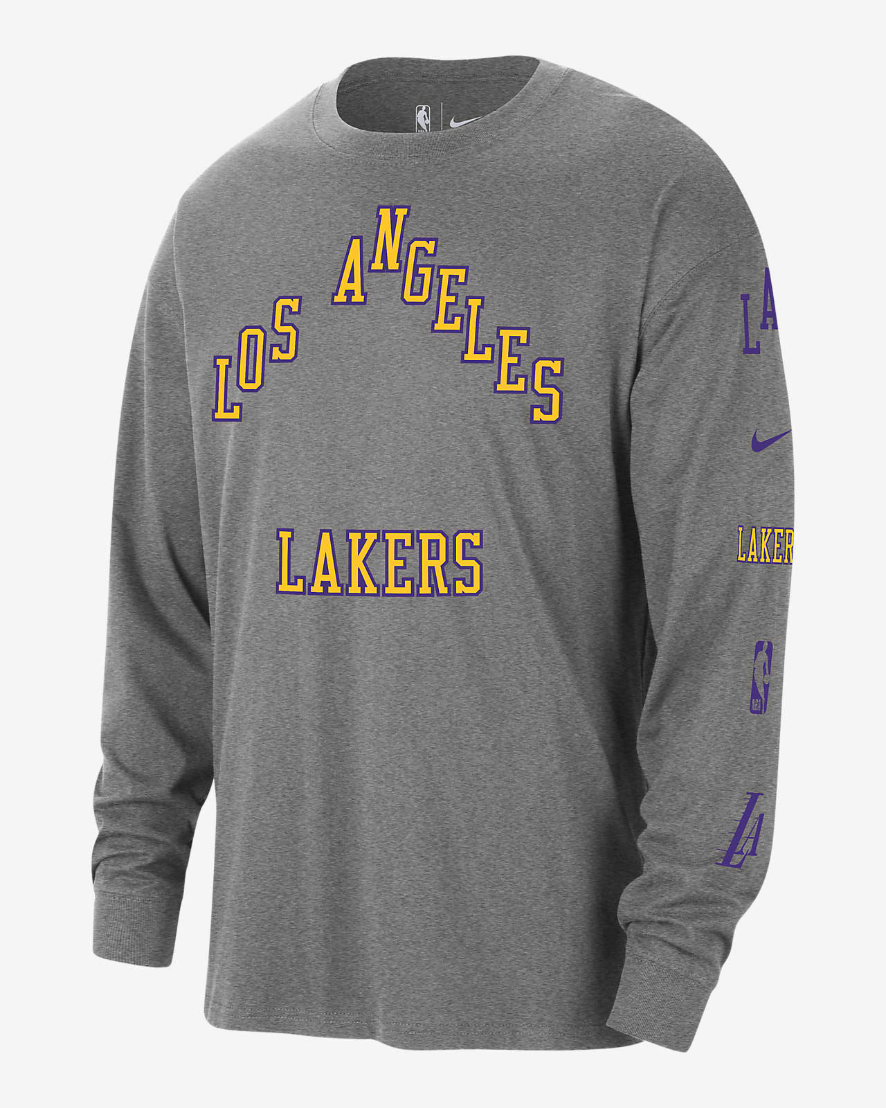 Los Angeles Lakers 2023/24 City Edition Men's Nike NBA Max90 Long-Sleeve T-Shirt