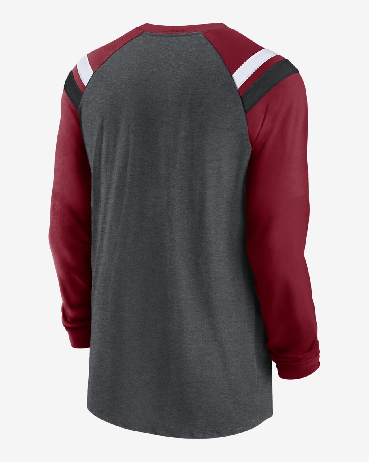 Nike Men's Arizona Cardinals Athletic Long Sleeve Raglan T-Shirt - Charcoal Heather & Red - L (Large)