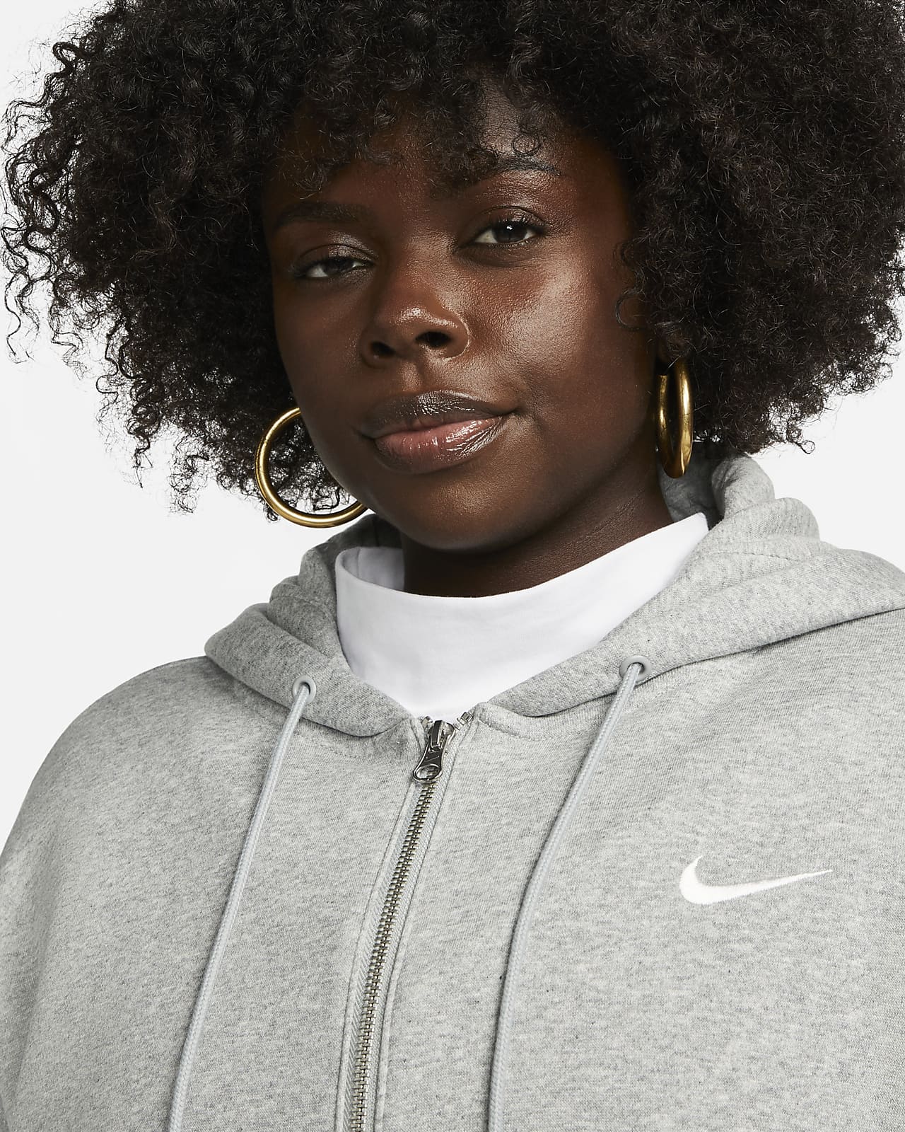 Nike Sportswear Phoenix Fleece Women's Oversized Full-Zip Hoodie  (SAIL/BLACK, DQ5758-133) Size XX-Small at  Women's Clothing store