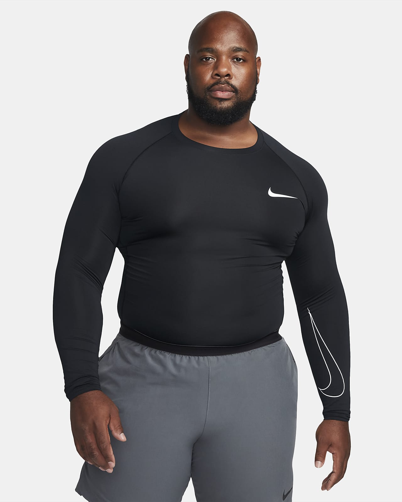  Nike Pro Dri-FIT Men's Tight Fit Long-Sleeve Training Top (as1,  Alpha, s, Regular, Regular, White/Black, Small) : Clothing, Shoes & Jewelry