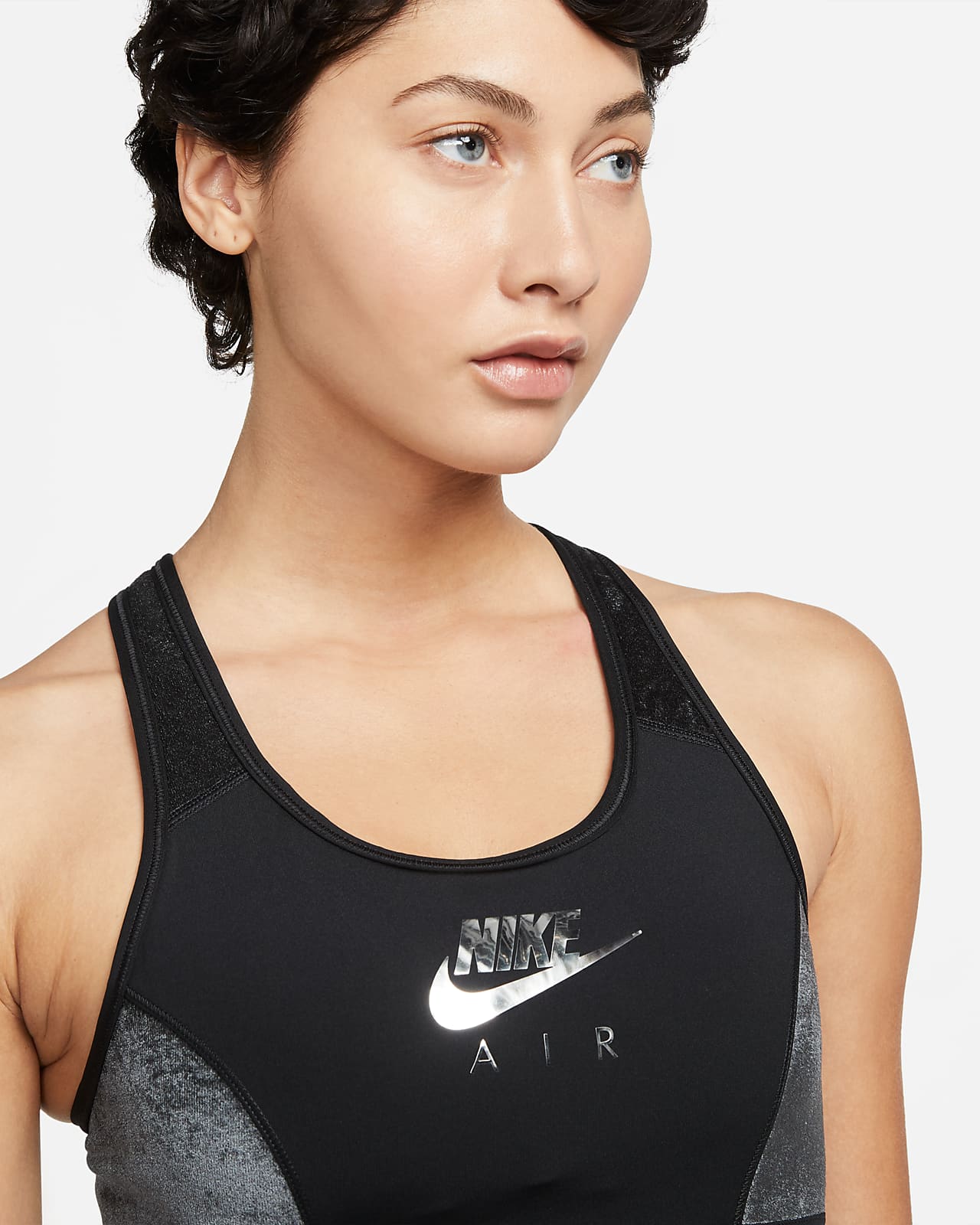Nike Air Dri-FIT Swoosh Women's Medium-Support Non-Padded Velour Sports ...