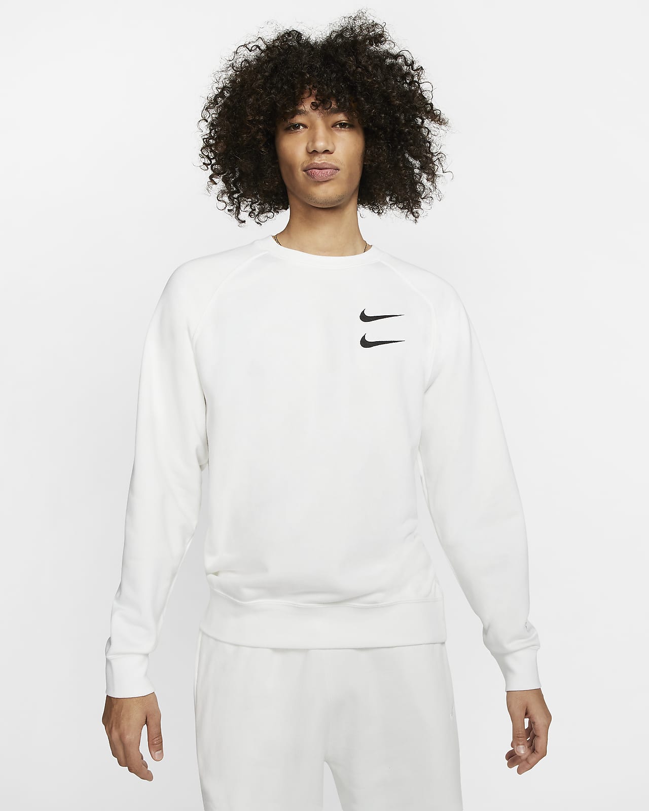 nike sportswear swoosh men's french terry crew