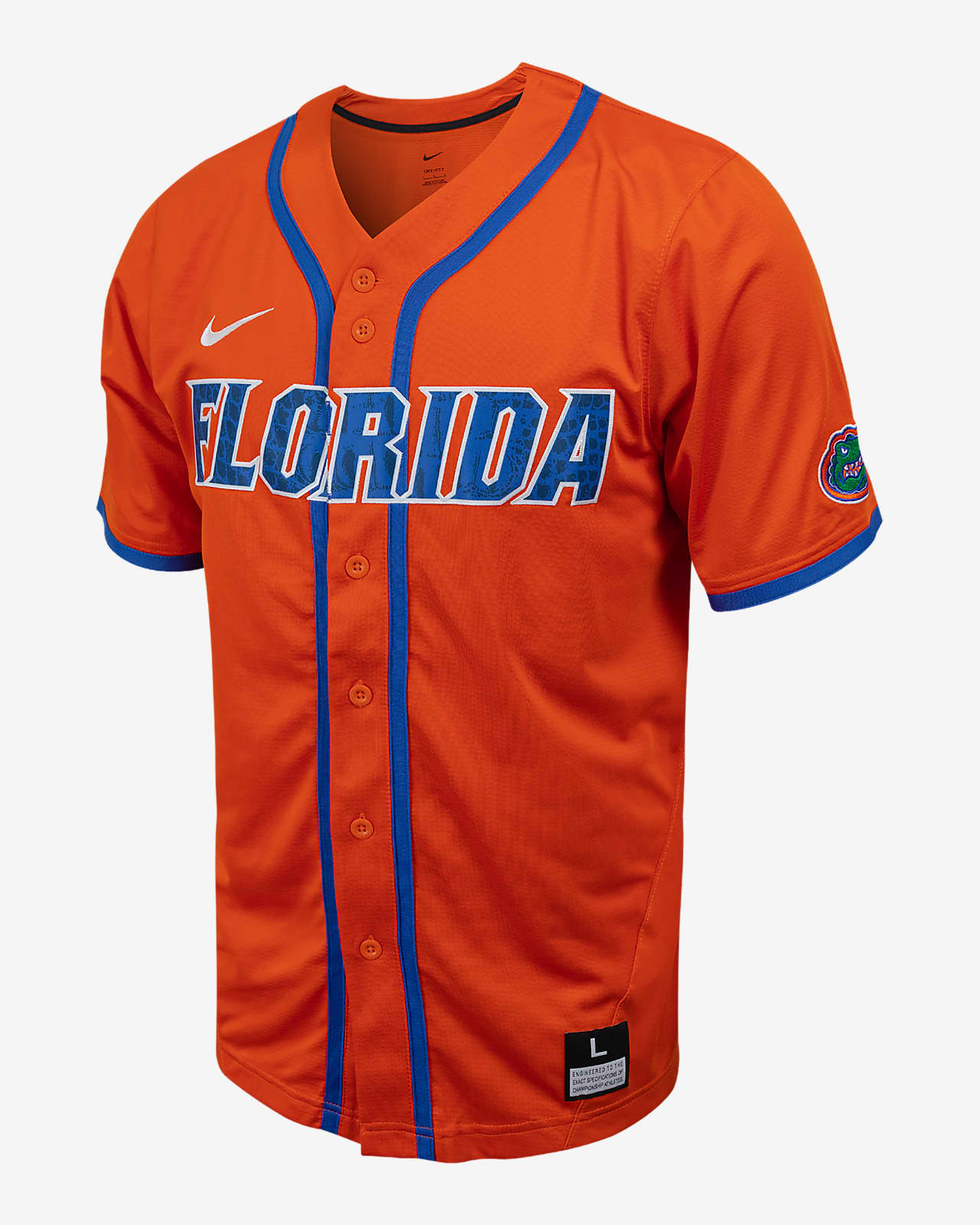 Florida Men's College Full-Button Baseball Jersey.