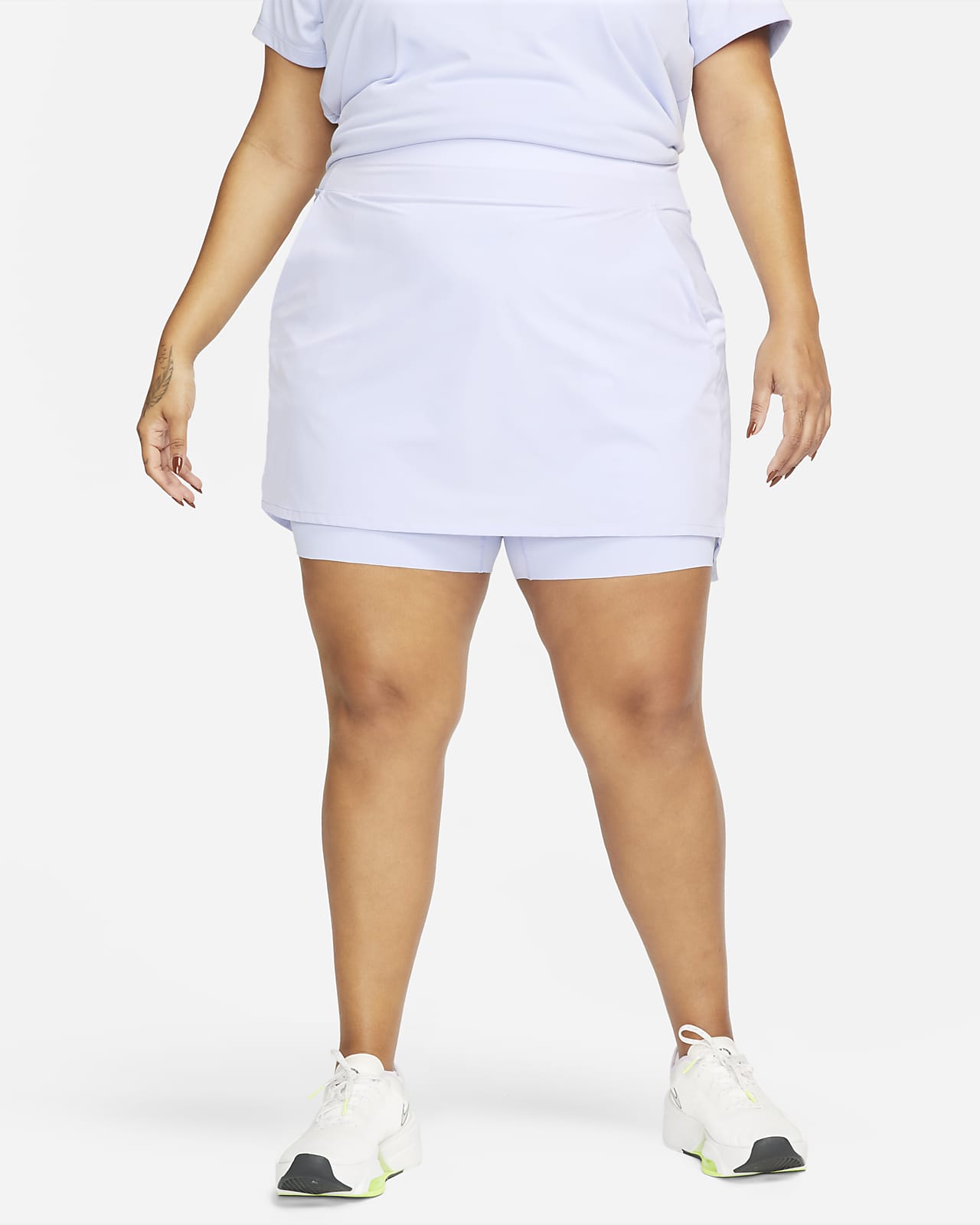 Falda pantalón de entrenamiento de tiro medio para mujer (talla grande) Nike Dri-FIT Bliss