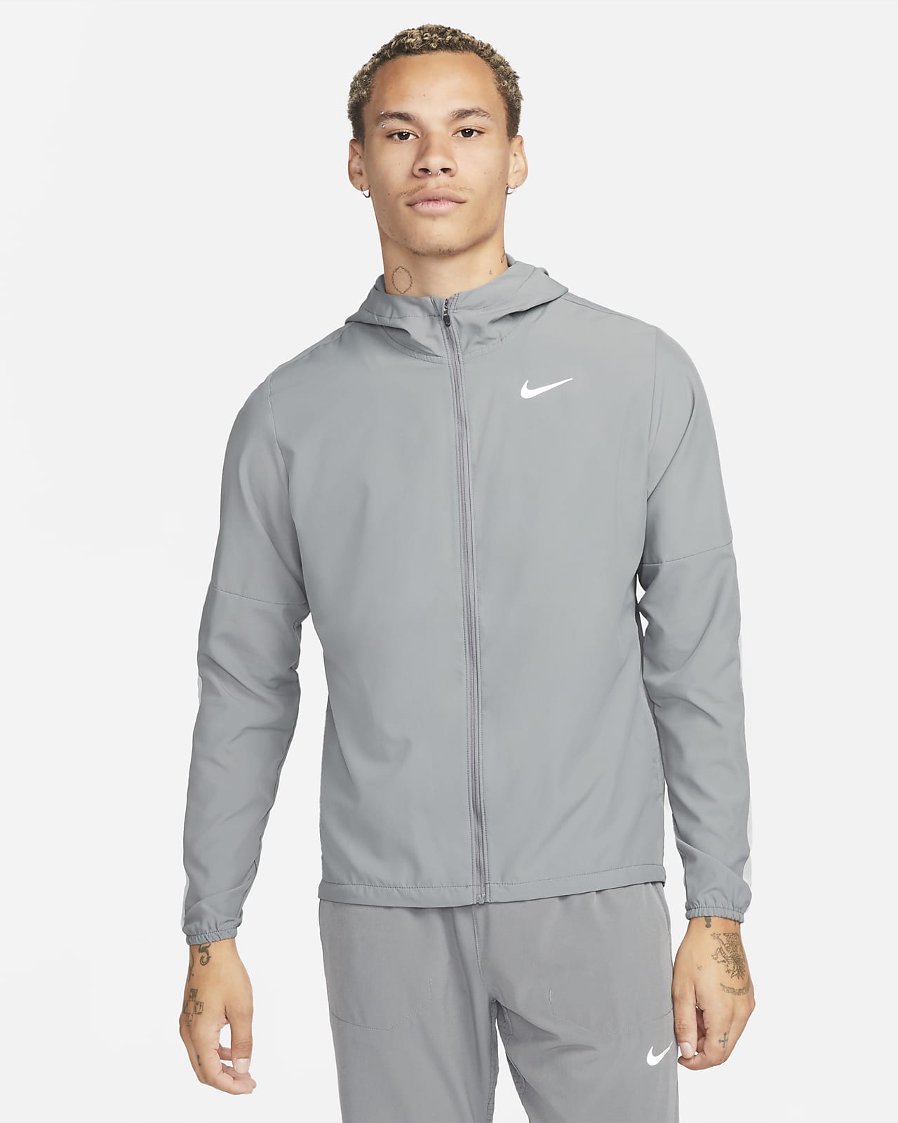 grey nike running jacket